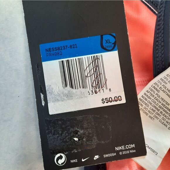 Nike High Neck Tie Cross Back Mesh Swimsuit Top Size XL NWT - Picture 6 of 6